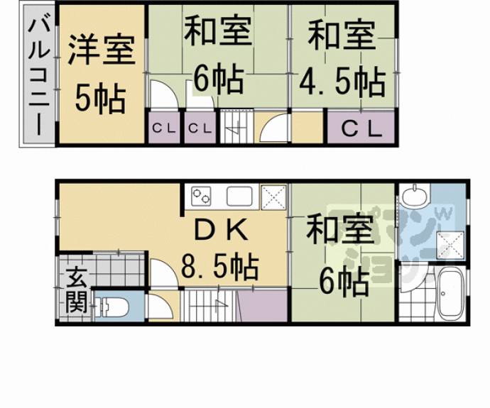 【深草願成町貸家】間取