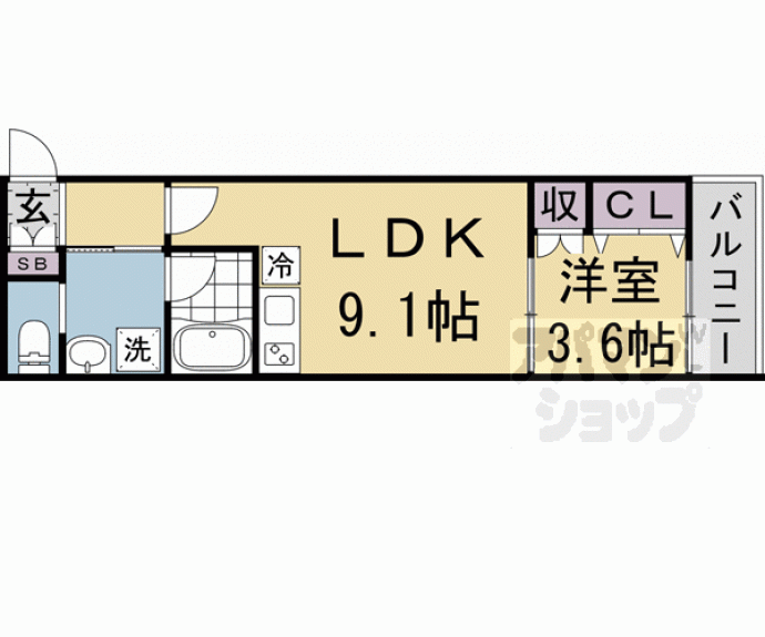 【ウェルスクエア京都智恵光院】間取