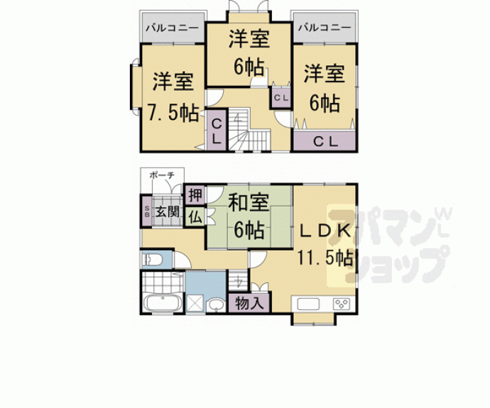 【槙島町清水貸家】間取