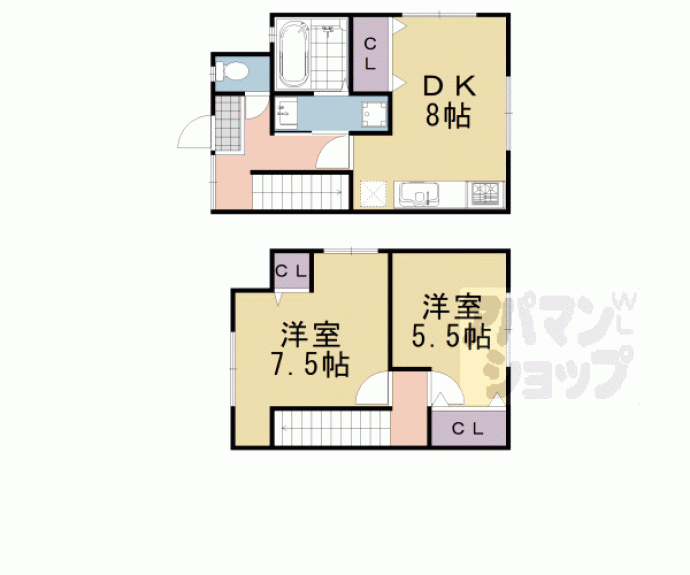 【上植野山ノ下貸テラスハウス】間取