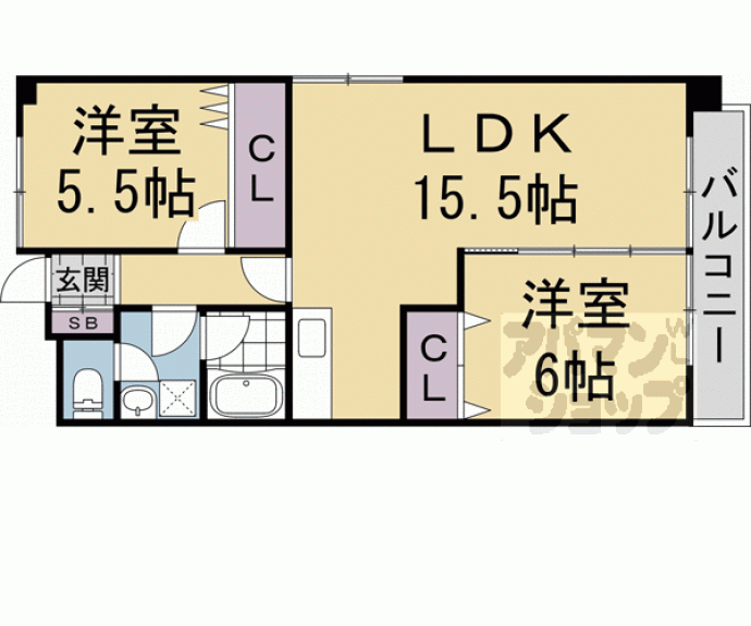 【コロニアル宇治】間取