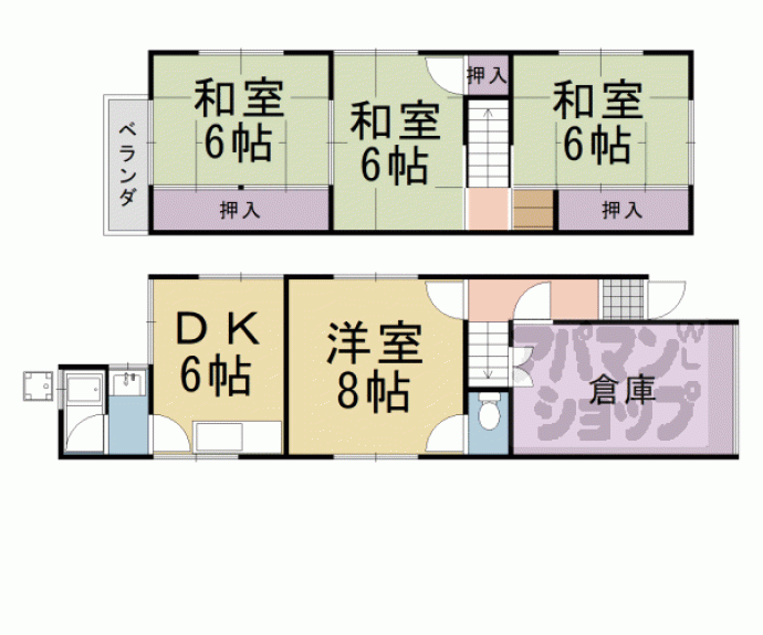 【寺戸町南垣内貸家】間取