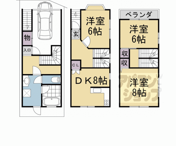 【上賀茂朝露ケ原４－７３貸家】間取