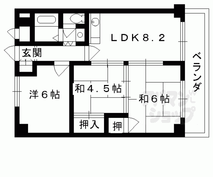 【上鳥羽ハイツ】間取