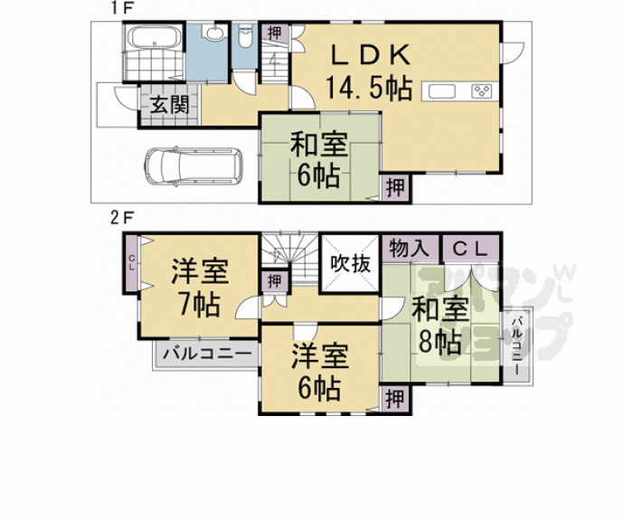 【深草十九軒町貸家】間取