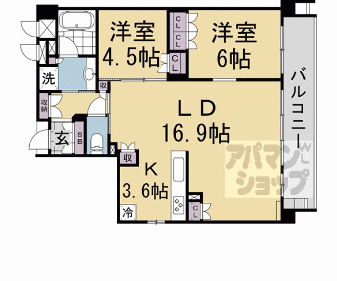 【シーンズ京都円町】間取