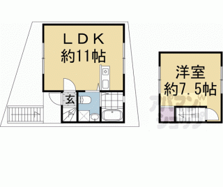 【下鴨東半木町７５－３貸家】