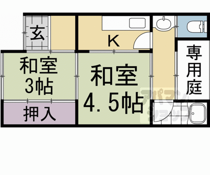 【下京区柿本町　貸家】間取