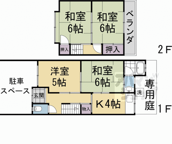 【梅津北浦町貸家】間取