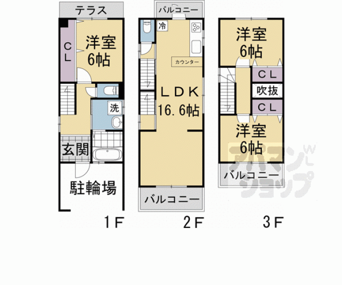 【上京区元福大明神町貸家】間取