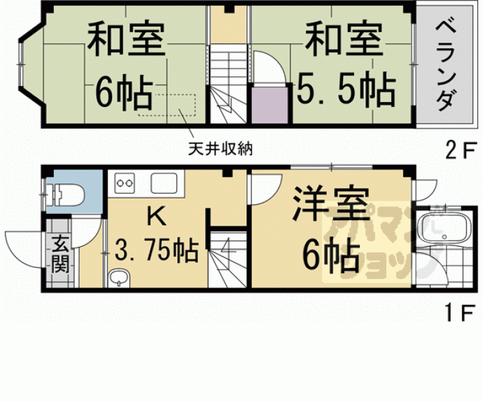 【岡崎北御所町３５－９貸家】間取