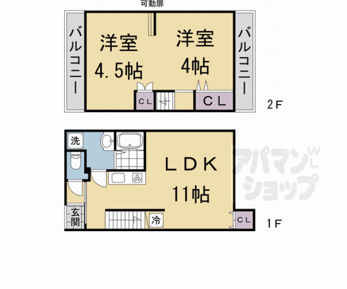 【小山中溝町貸家】間取