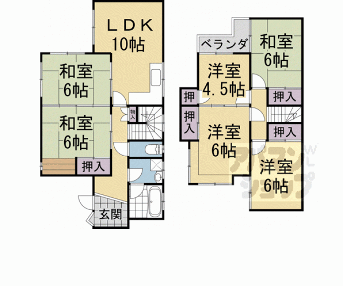 【太秦堀池町貸家】間取