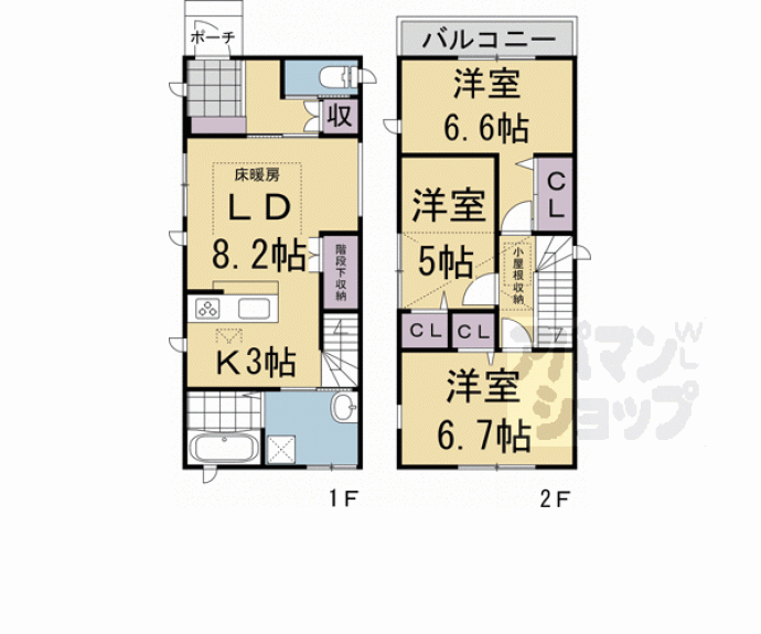 【竹田内畑町貸家】間取