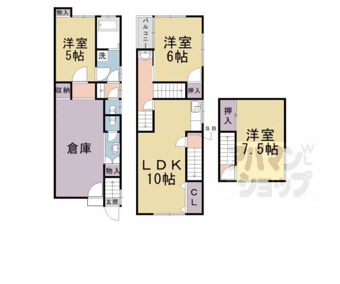 【大宅五反畑町貸家】間取