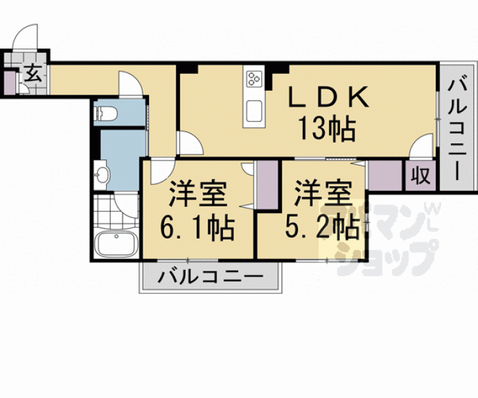 【シャーメゾン京都旧二条】間取