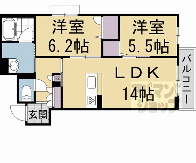 【シャーメゾン烏丸五条】間取