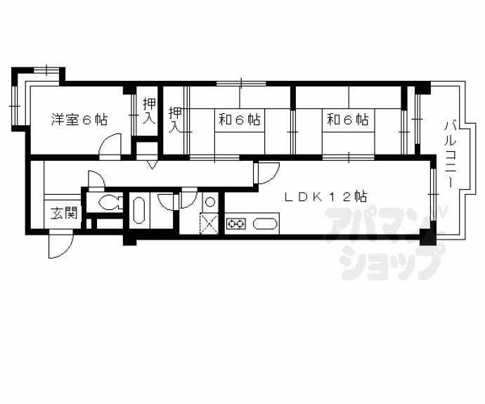 【ラポート池の川】間取