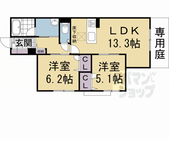 【シャーメゾン京都旧二条】間取