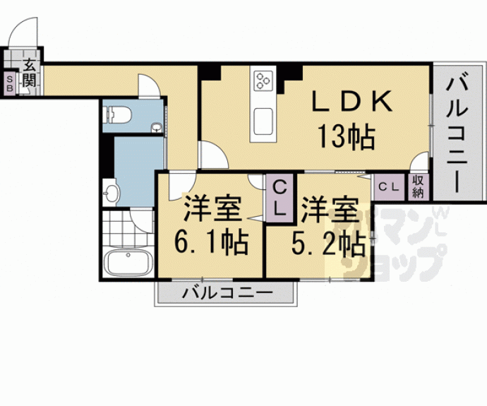 【シャーメゾン京都旧二条】間取