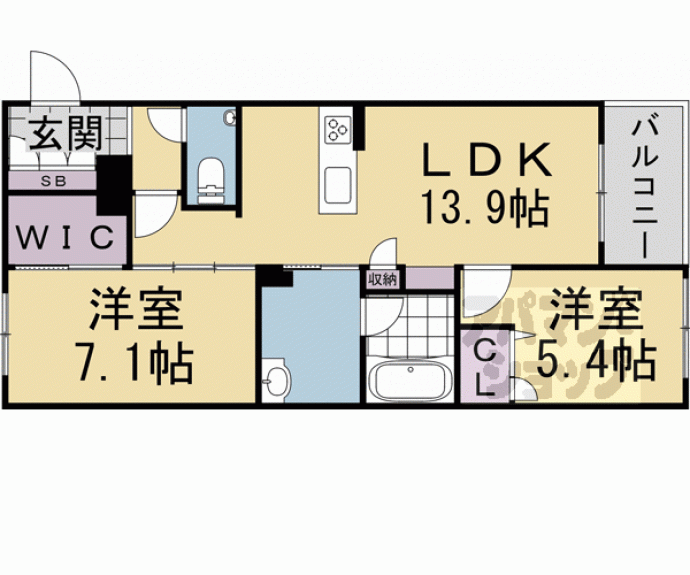 【シャーメゾン京都旧二条】間取