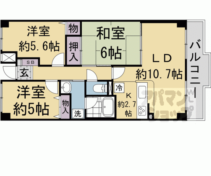 【パデシオン宇治木幡】間取