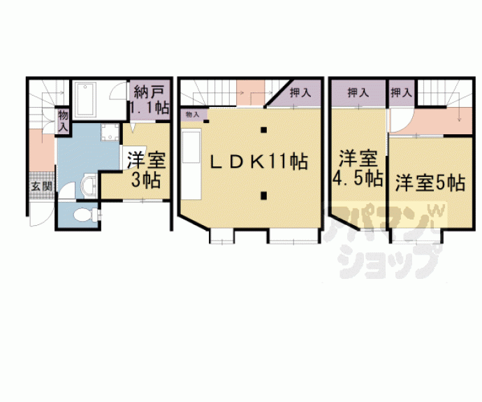 【壬生東大竹町２７－１０貸家】間取