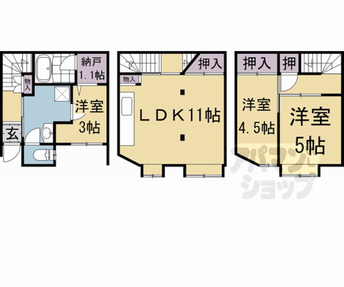 【壬生東大竹町２７－１０貸家】間取