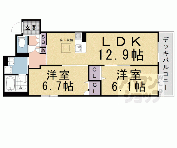 【シャーメゾン烏丸五条】間取