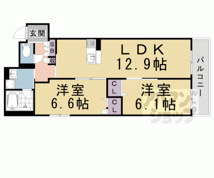 【シャーメゾン烏丸五条】間取