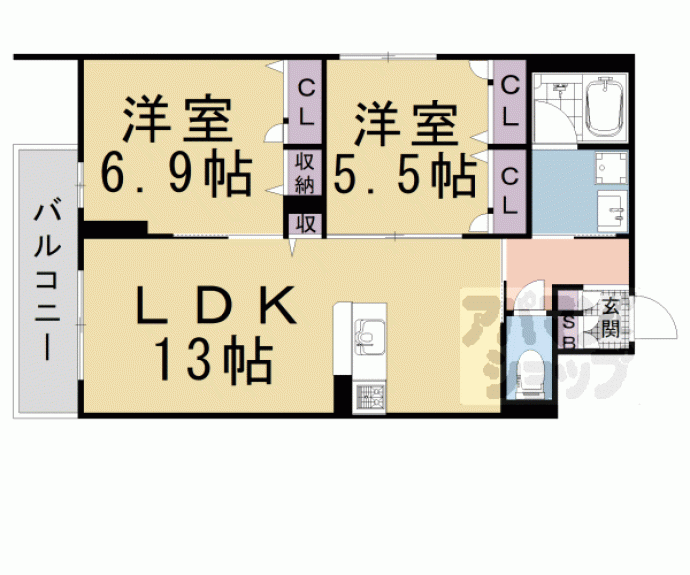 【シャーメゾン烏丸五条】間取