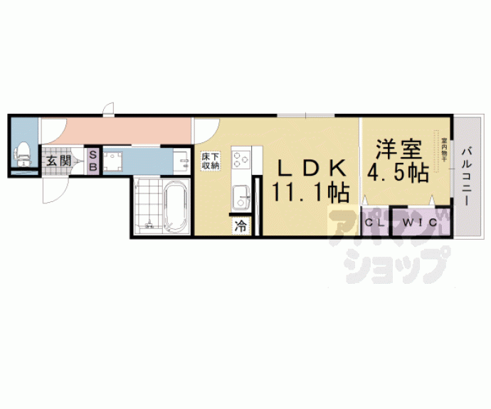 【Ｄ－ＲＯＯＭ深草小久保町　Ａ】間取