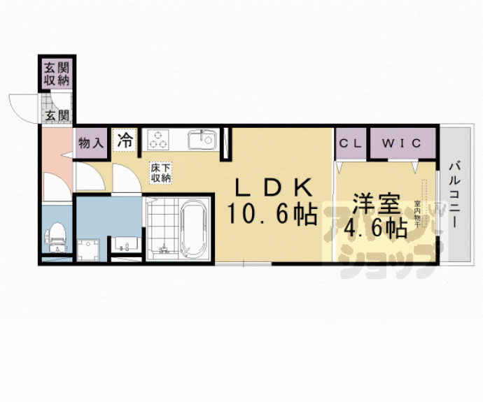 【Ｄ－ＲＯＯＭ深草小久保町　Ａ】間取