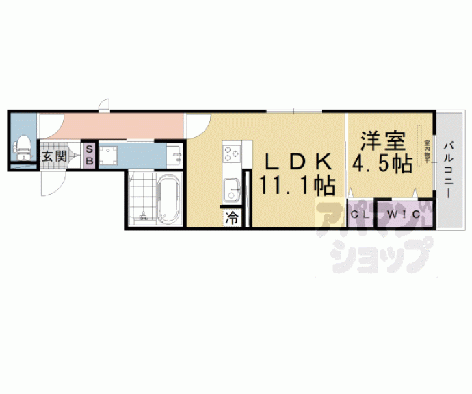 【Ｄ－ＲＯＯＭ深草小久保町　Ａ】間取