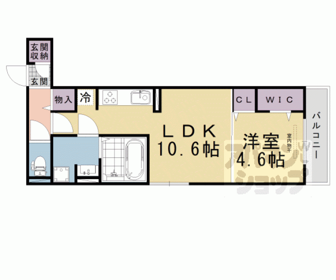 【Ｄ－ＲＯＯＭ深草小久保町　Ａ】間取