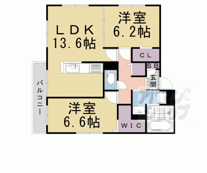 【（仮称）長岡京市開田３丁目ハイツ】間取