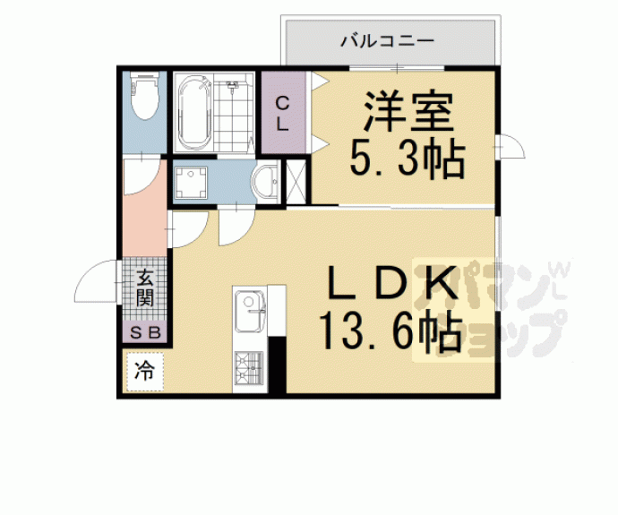 【Ｄ－ＲＯＯＭ深草小久保町　Ｃ】間取