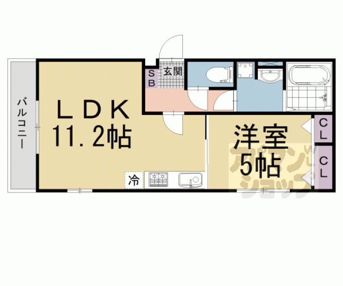 【Ｄ－ＲＯＯＭ深草小久保町　Ｃ】間取