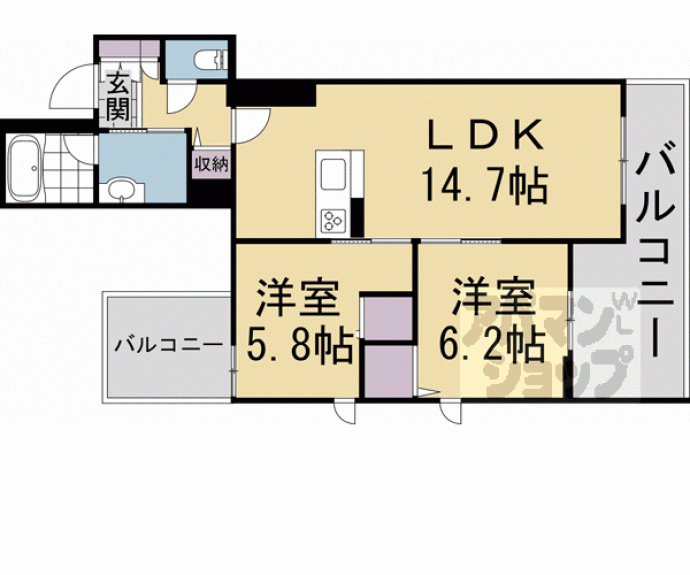 【アウスレーゼ御所】間取