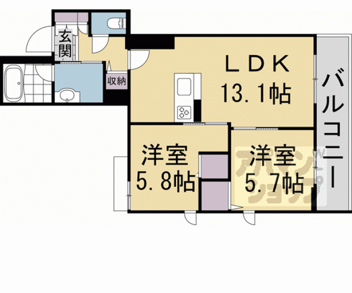 【アウスレーゼ御所】間取