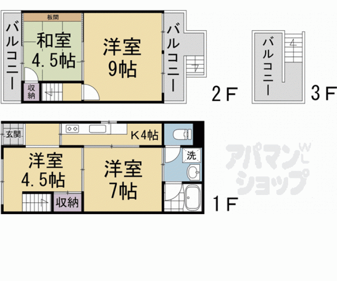 【壬生下溝町１６－２６貸家】間取