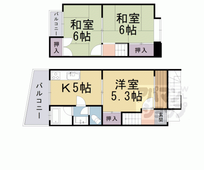 【勧修寺泉玉町貸家】間取