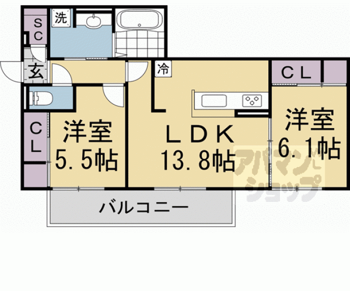 【仮称）Ｄ－ｒｏｏｍ京都市下京区東魚屋町】間取