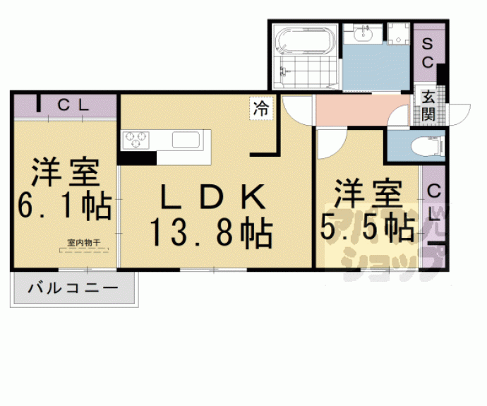 【仮称）Ｄ－ｒｏｏｍ京都市下京区東魚屋町】間取