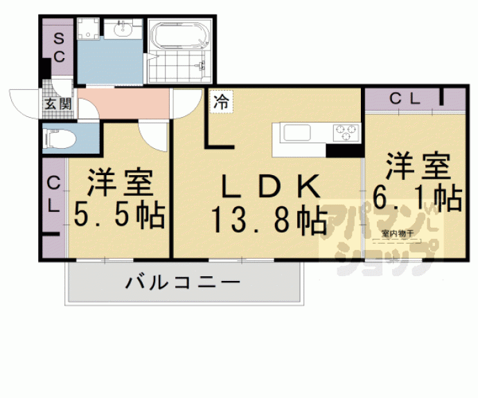 【仮称）Ｄ－ｒｏｏｍ京都市下京区東魚屋町】間取