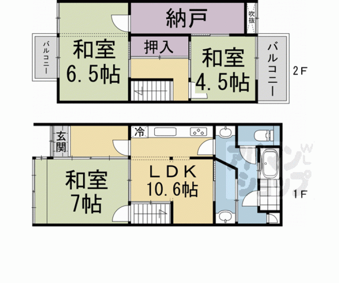 【聚楽廻中町戸建】間取