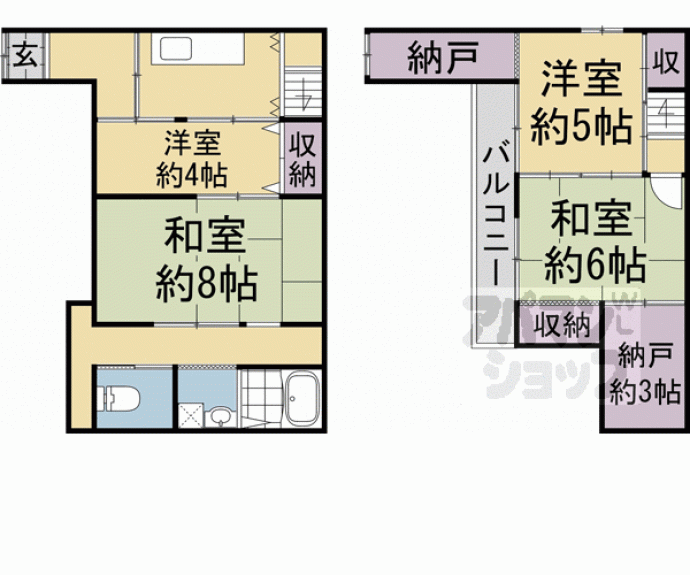 【紫竹高縄町貸家】間取