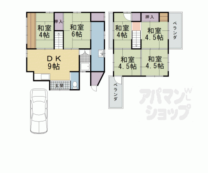 【追分町中河原貸家】間取