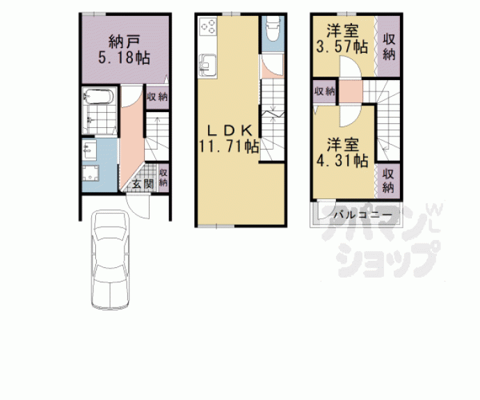 【東野南井上町貸家】間取