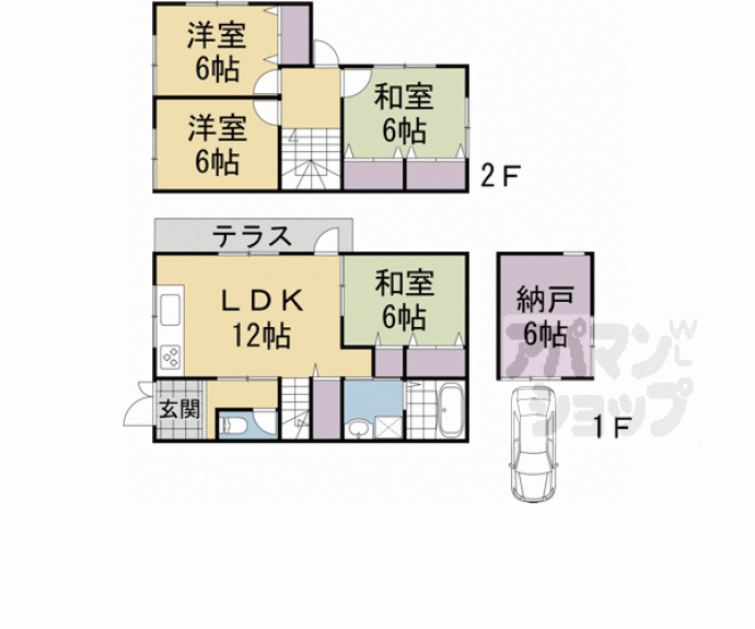 【静市市原町１９１－２貸家】間取